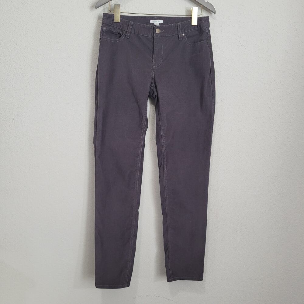 Garnet Hill Corduroy Pants Women's Size 6 Gray Stretch Fall Winter Academia